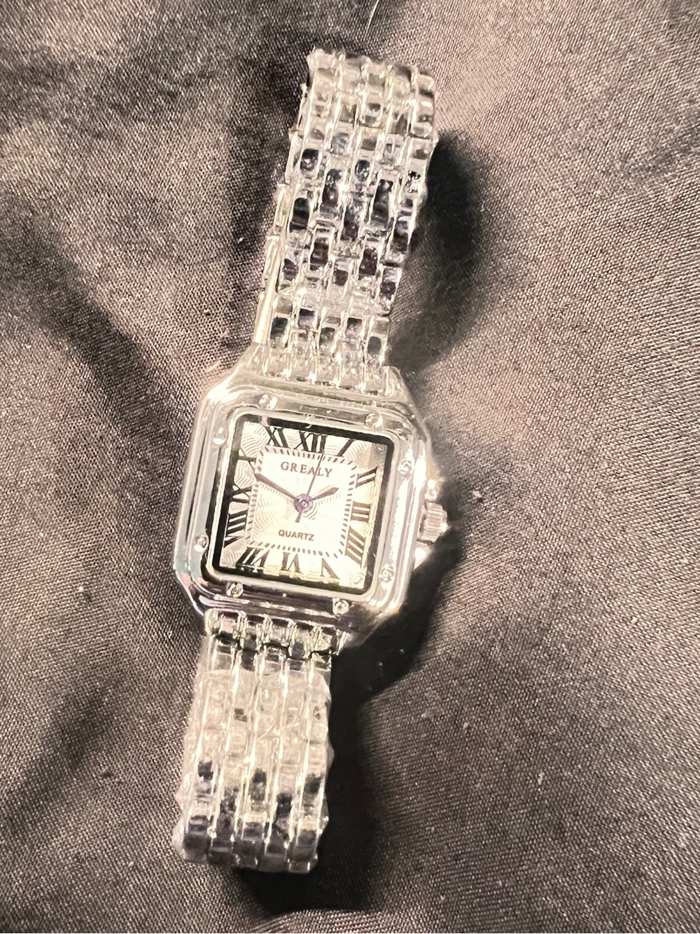 Silver Women's Square Link Bracelet Watch